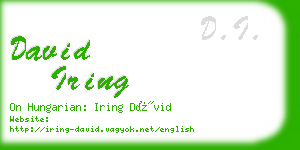 david iring business card